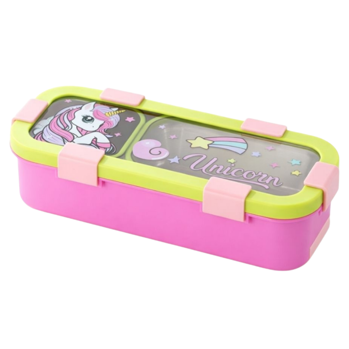 Kids- 600 ml Lunch Box 304 ss Stainless Steel Unicorn Design Tiffin Box (price per pc)|Leak-Proof Tiffin Box for Kids | Premium School and Picnic Lunch Box-11x4.5x3 inch