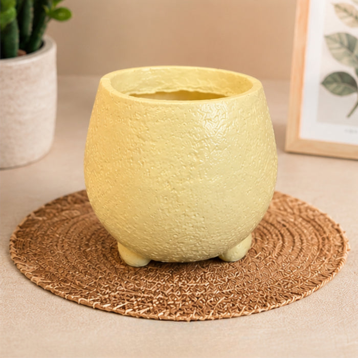 Musical Character Planter – Yellow Pot with Green Guitar