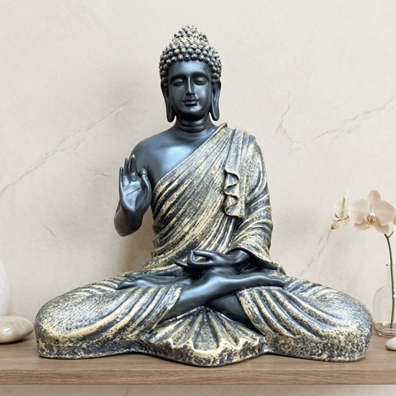 Resin Meditating Buddha Figurine