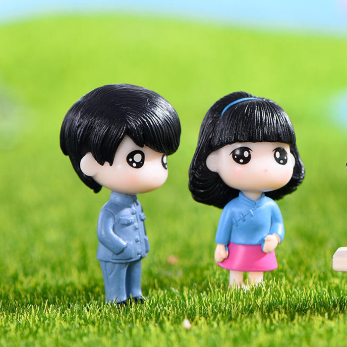 Formal Couple Miniature (Set of 2)| Figurine for Car dashboard | Fairy Garden Accessory| Doll House|For Gifting Purpose|Shelf Decor|Showpiece-Boy:1 x 1 x 2, Girl:1 x 0.7 x 2 inches