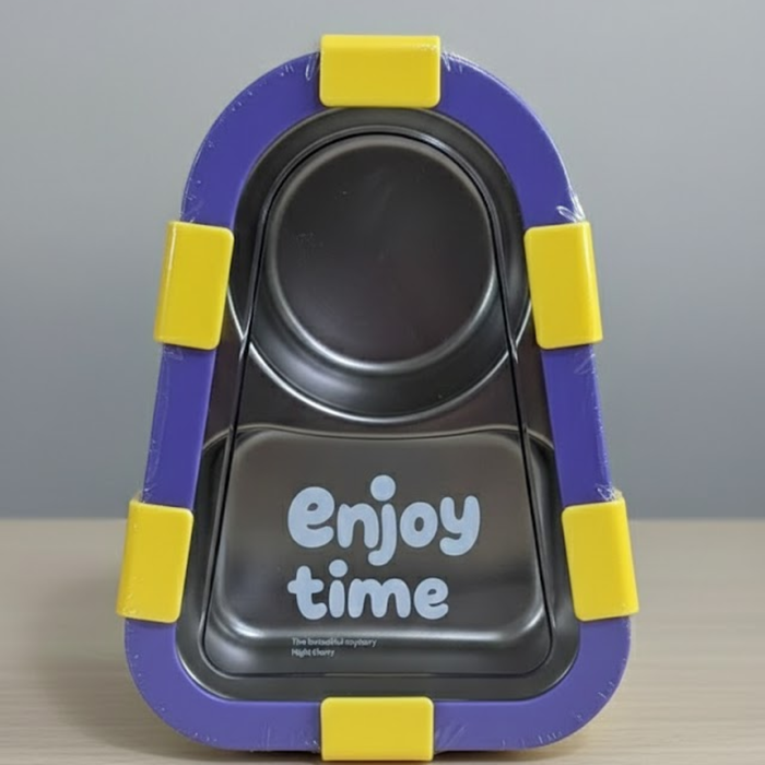 Kids- 470 ml SS lunch Box 304 Stainless Steel Enjoy Time Tiffin Box (price per pc)|Leak-Proof Tiffin Box for Kids | Premium School and Picnic Lunch Box