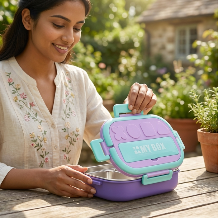 My box  Kids- 800 ml SS 304 Lunch Box, Leakproof and Air Tight Tiffin (price per pc)