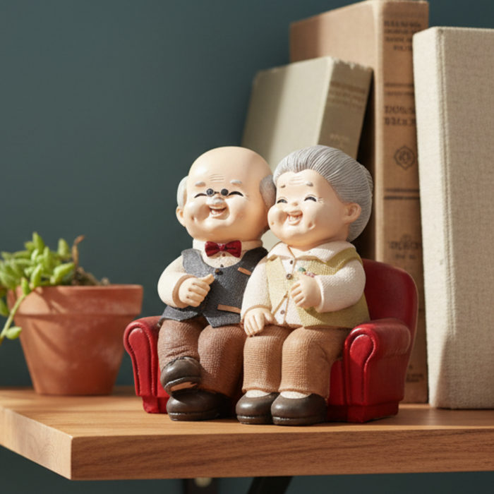 Wonderland Handcrafted Elderly Couple Figurine