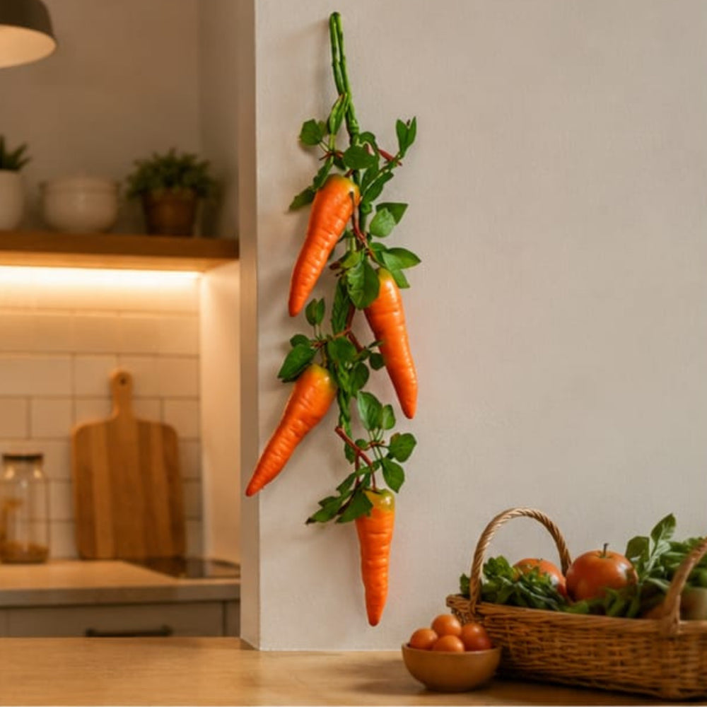 Set of 2 Artificial Carrot Hanging Garlands