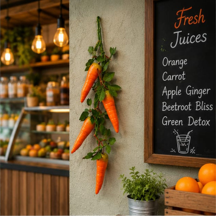 Set of 2 Artificial Carrot Hanging Garlands