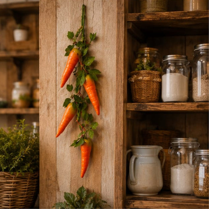 Set of 2 Artificial Carrot Hanging Garlands