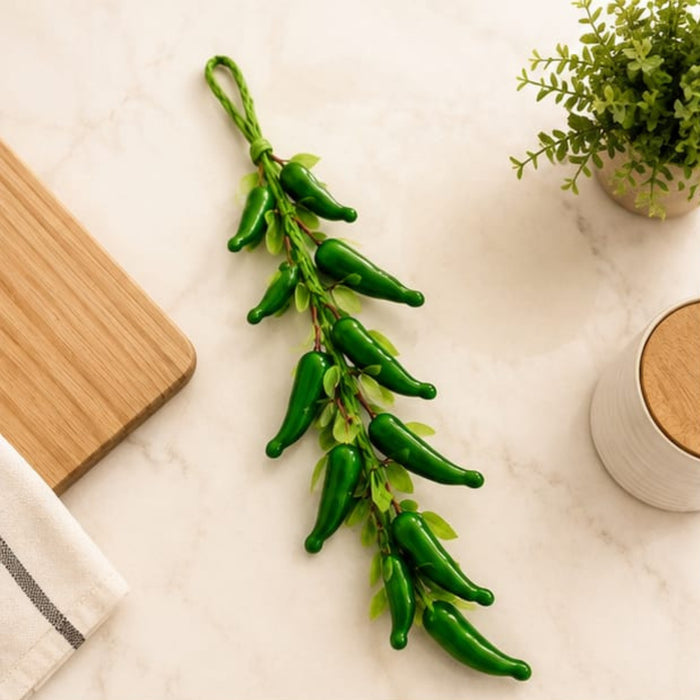 Artificial Real Looking Green Chillies String (Set of 2)