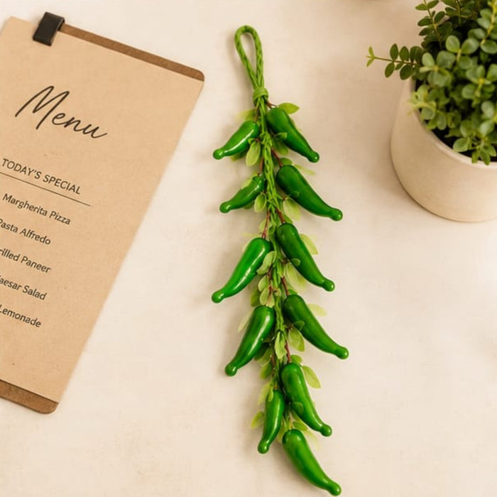 Artificial Real Looking Green Chillies String (Set of 2)