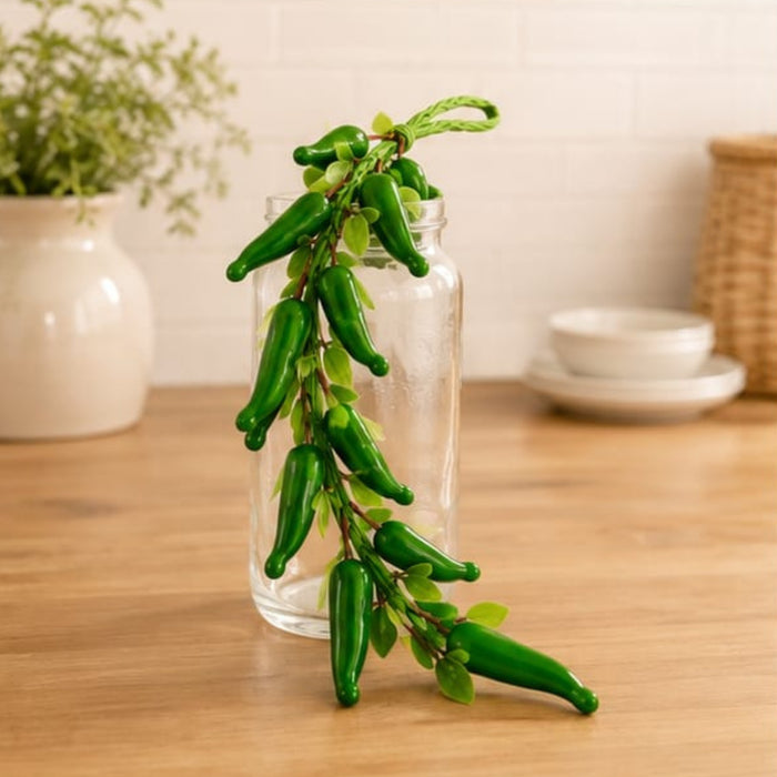 Artificial Real Looking Green Chillies String (Set of 2)