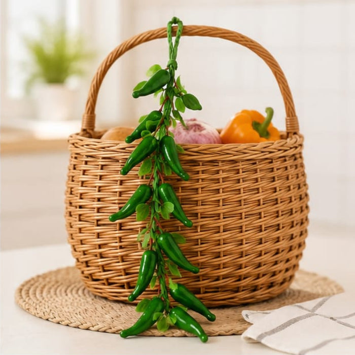 Artificial Real Looking Green Chillies String (Set of 2)