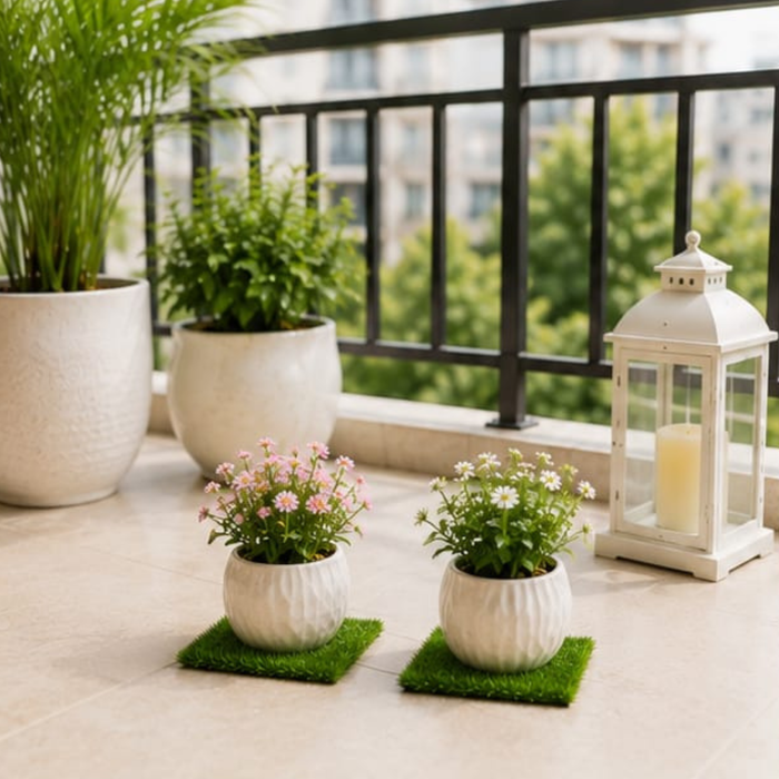 Set of 2 Artificial Grass Lawn Micro Landscape