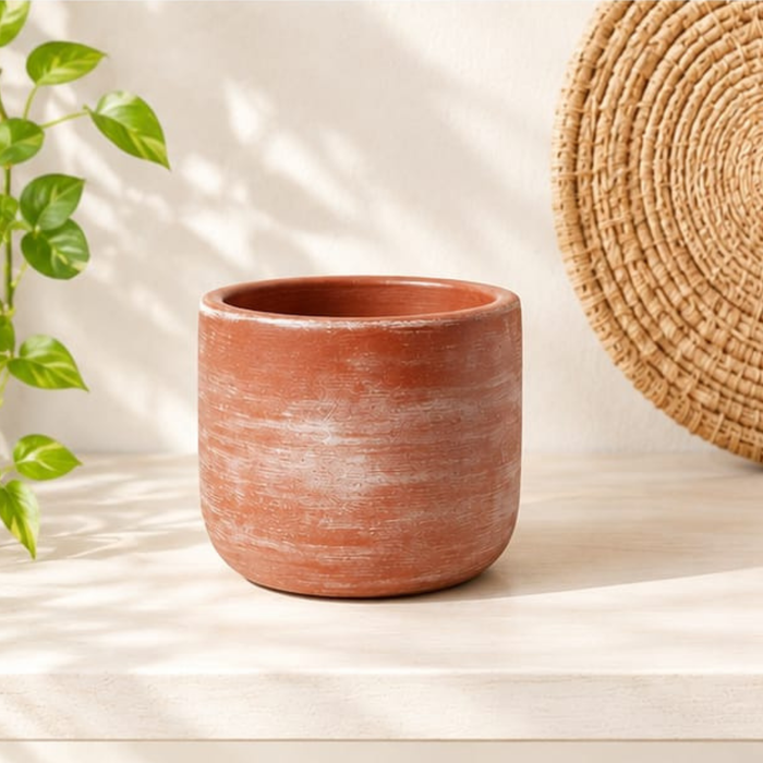 4 Inch Handcrafted Rustic Terracotta Planter