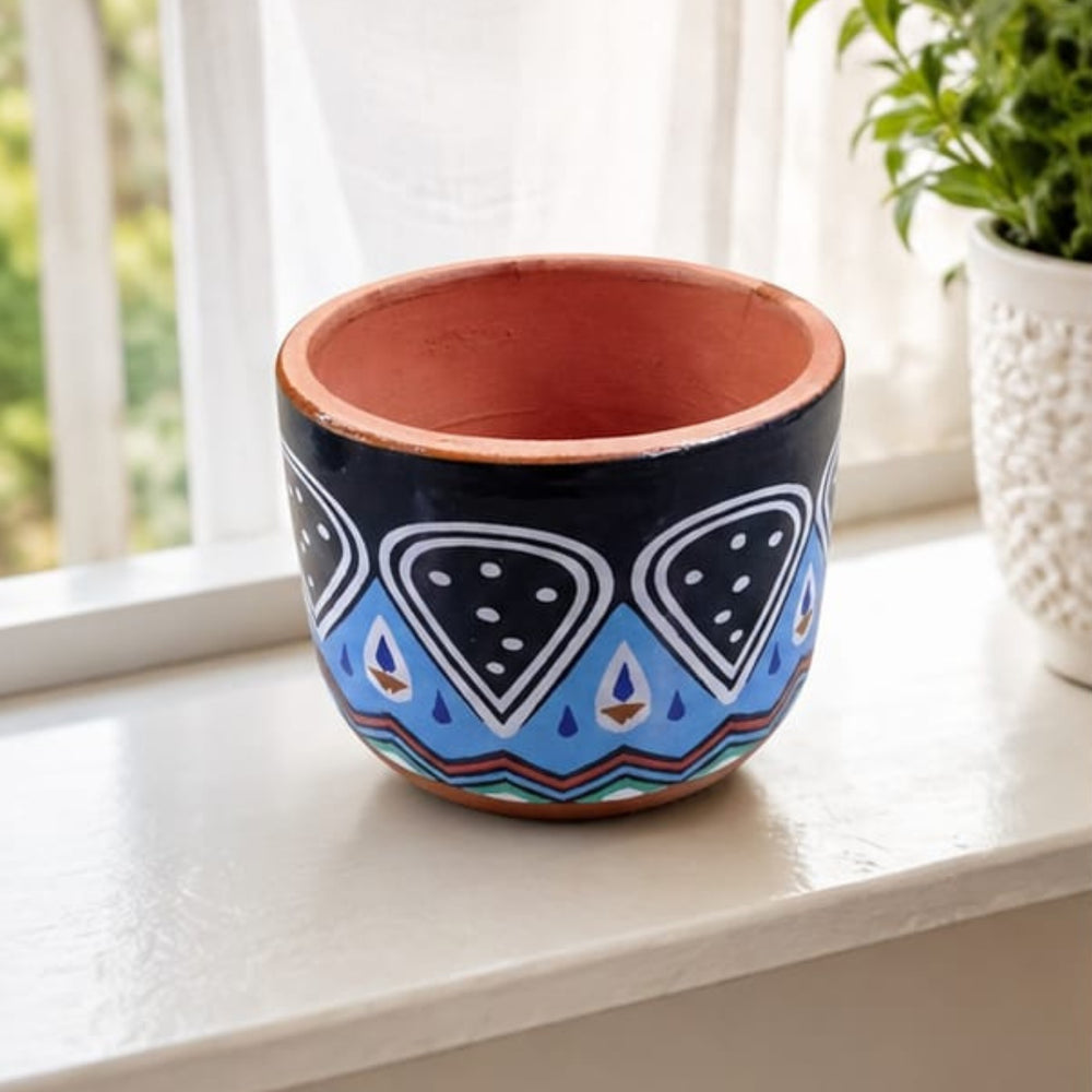Wonderland Hand-Painted Terracotta Planter