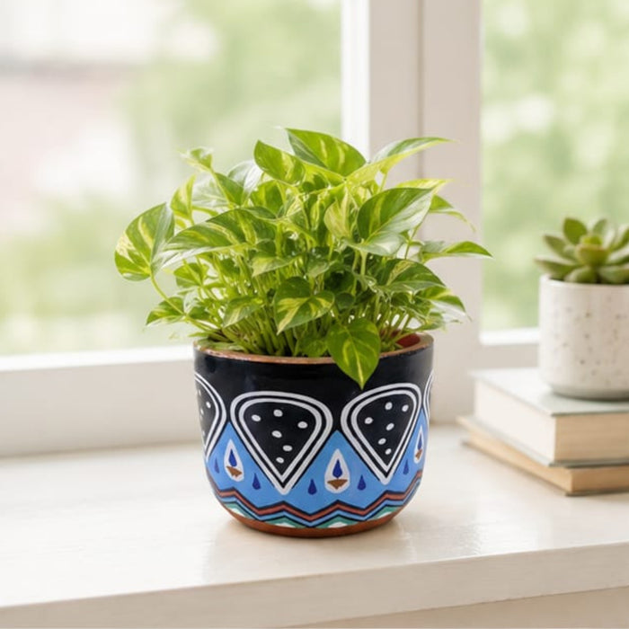 Wonderland Hand-Painted Terracotta Planter