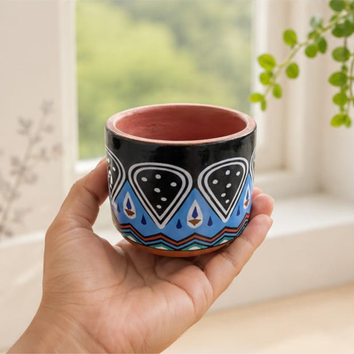Wonderland Hand-Painted Terracotta Planter
