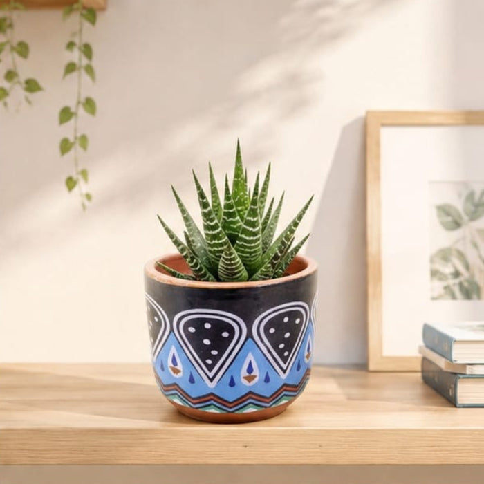 Wonderland Hand-Painted Terracotta Planter