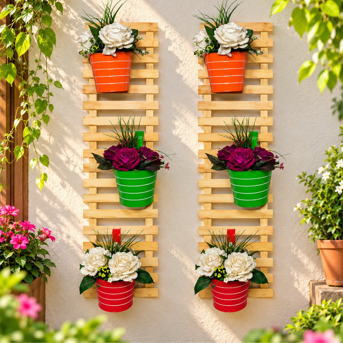 Wooden 5 feet Plant stand set of 2