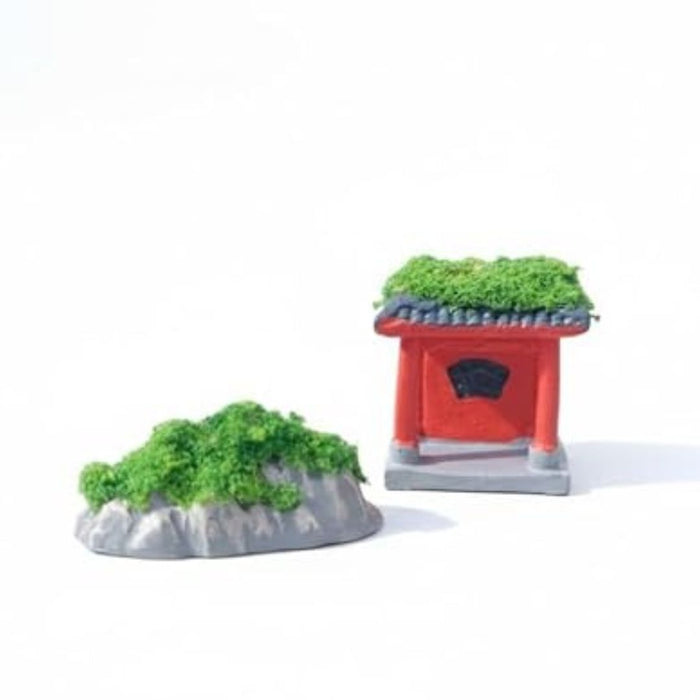Wonderland set of 2- Mini Figurine: Traditional Asian-Inspired Dwelling| Lanscape miniature for DollHouse, DIY Craft Emblishments