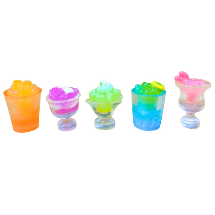 Wonderland Miniature Fruit Juice Set| Decorative Artificial Resin Food drink for Dollhouse| mini fake toy food drink miniature set