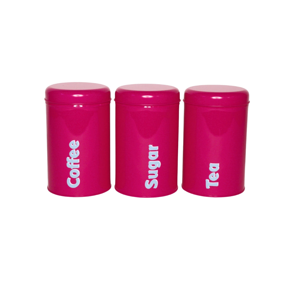 Tea Coffee Sugar Canisters Kitchen: Set of 3 (Red)