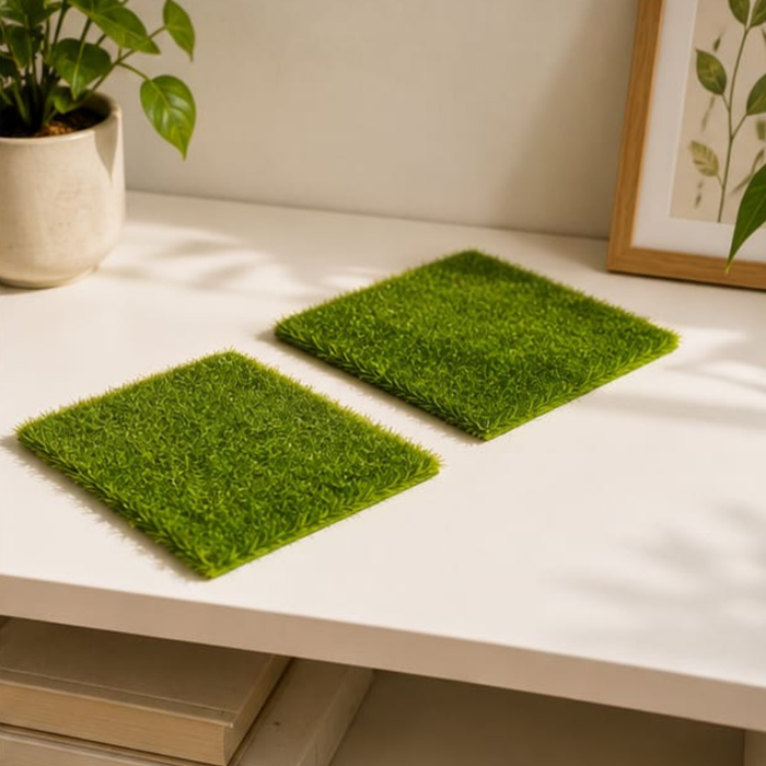 Set of 2 Artificial Grass Lawn Micro Landscape
