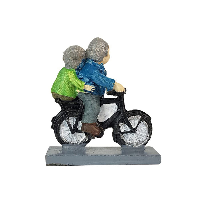 Old Couple on Cycle (Single pc) Miniature Garden Decorations, Terranium décor, Miniature Fairy Garden