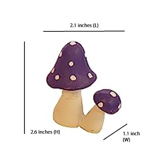 (Set of 4) Mushroom Miniature Garden Decorations Accessories