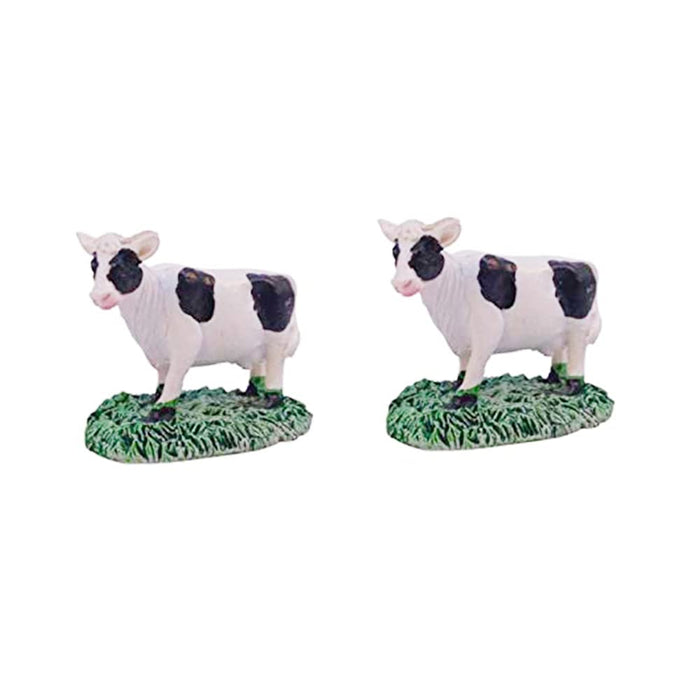 (2 Pc/Set) Cow on Grass Set Garden/Bonsai Miniature for Landscape Decoration