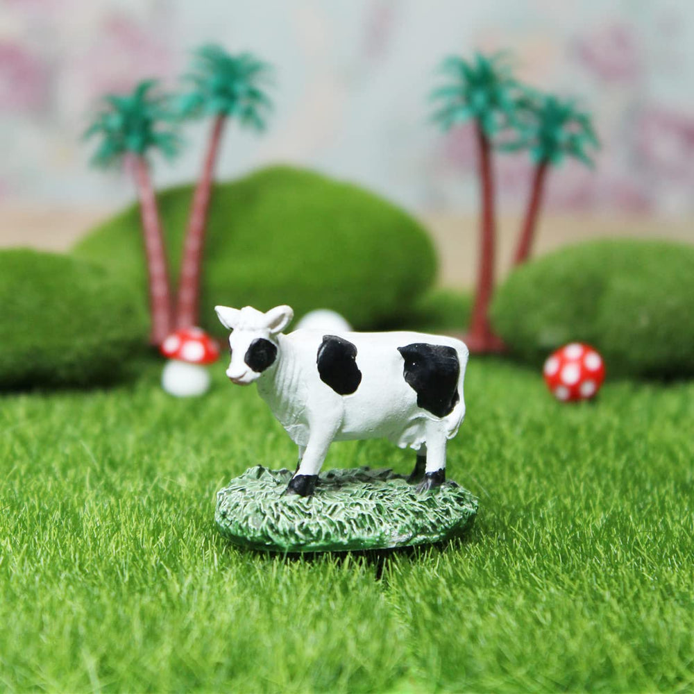 (2 Pc/Set) Cow on Grass Set Garden/Bonsai Miniature for Landscape Decoration