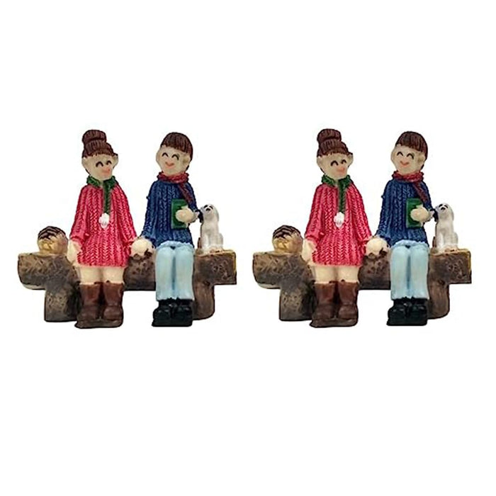 Miniature Toys : (2 Pc / Set) Couple on Bench for Fairy Garden Accessories