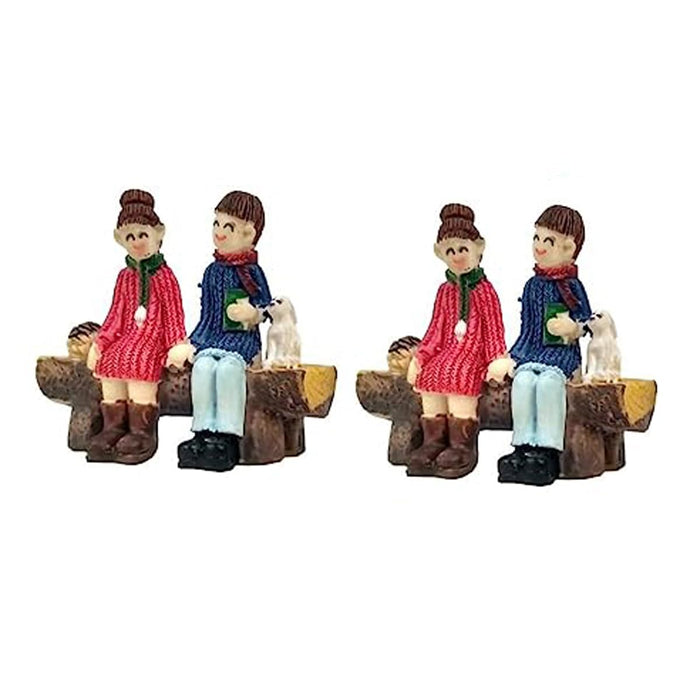 Miniature Toys : (2 Pc / Set) Couple on Bench for Fairy Garden Accessories
