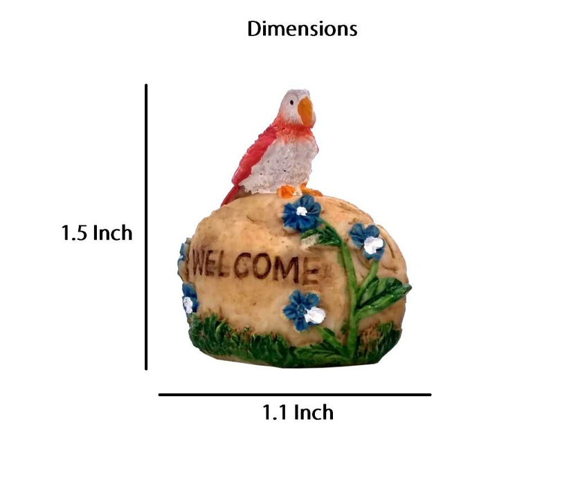 ( 2 Pc/Set) Bird on Rock Set Garden/Bonsai Miniature for Landscape