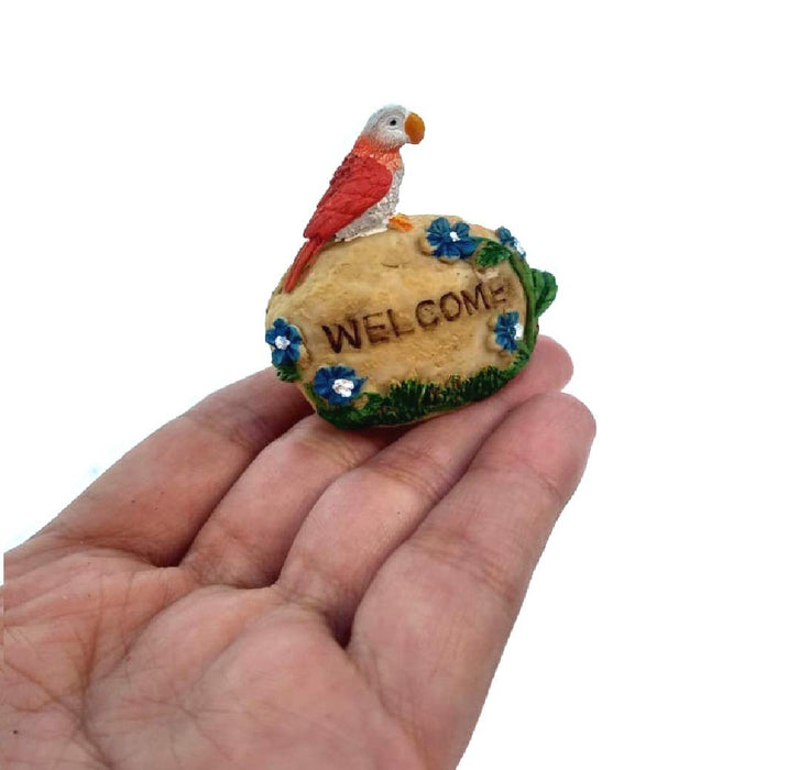 ( 2 Pc/Set) Bird on Rock Set Garden/Bonsai Miniature for Landscape