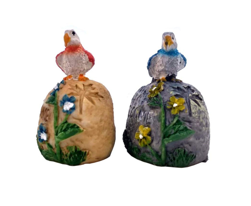 ( 2 Pc/Set) Bird on Rock Set Garden/Bonsai Miniature for Landscape