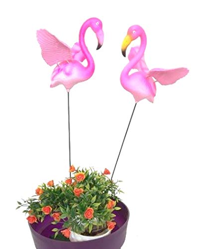 (Set of 2) Flamingo with wing Garden stakes