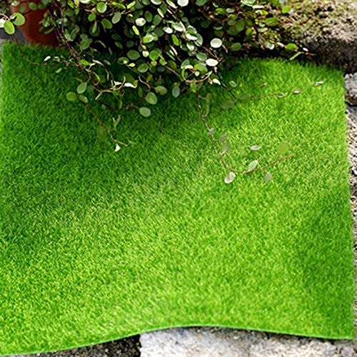 (Set of 2) Artificial Grass Micro Landscape for Fairy Garden, Miniature Garden, Terrarium