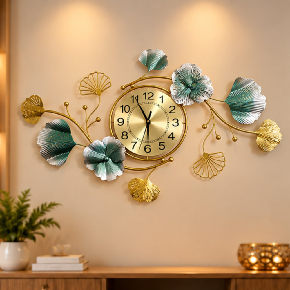 Wall Decor - Luxury Leaf Wall Clock