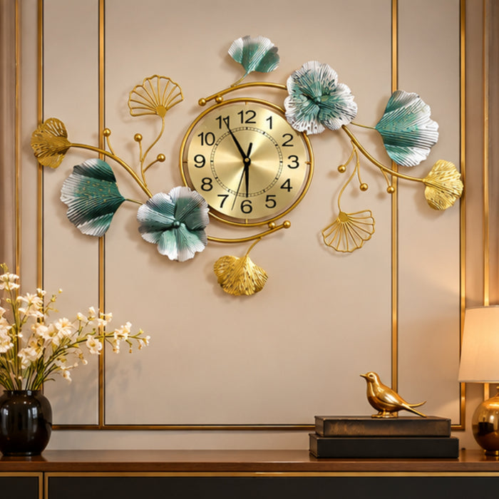 Wall Decor - Luxury Leaf Wall Clock