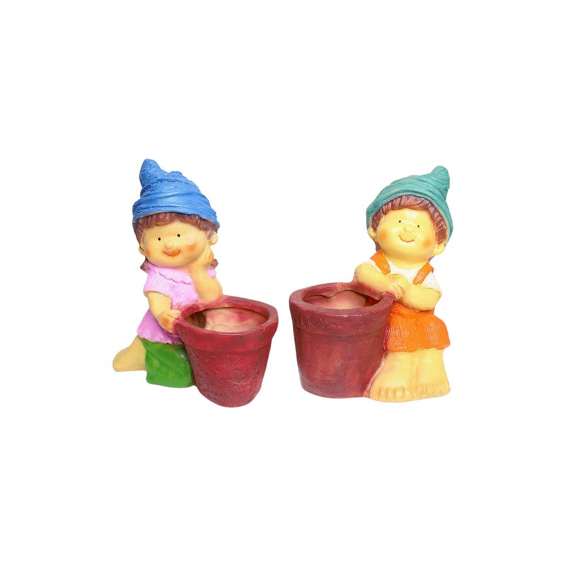 Wonderland Set of 2 (Combo) Boy & Girl Planter, Planters, Pot, Container for home decoration, garden decoration