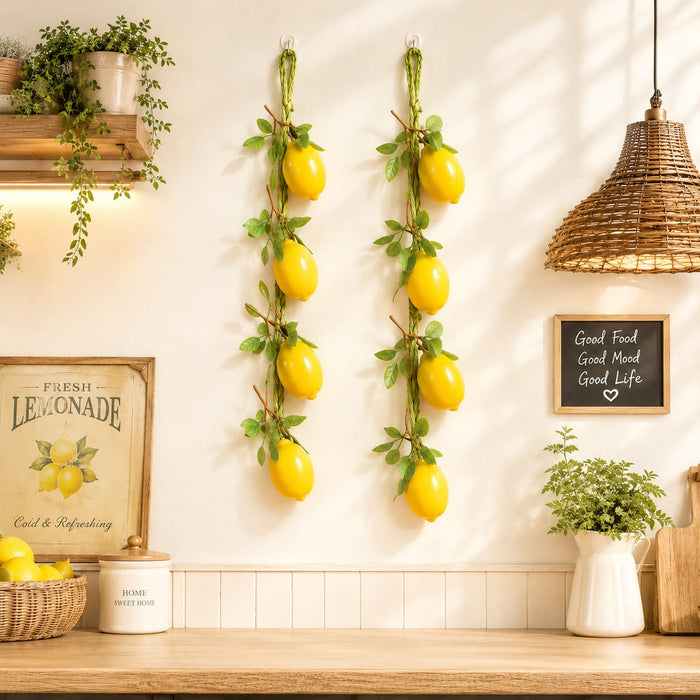 Artificial Real Looking Lemon String (Set of 2)