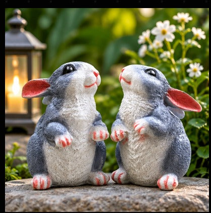 Rabbit Figurines/Statues for Home, Garden & Balcony Decor- White, Grey , Brown- Single pc