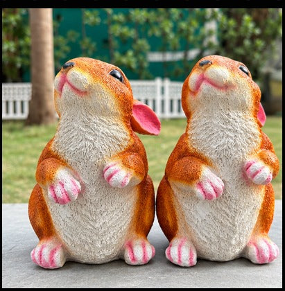 Rabbit Figurines/Statues for Home, Garden & Balcony Decor- White, Grey , Brown- Single pc