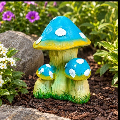 Fairy Garden Miniature Red & White Mushroom Figurine (Set of 3 Toadstools)