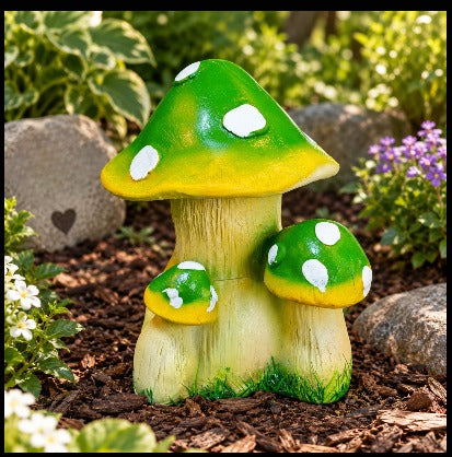 Fairy Garden Miniature Red & White Mushroom Figurine (Set of 3 Toadstools)