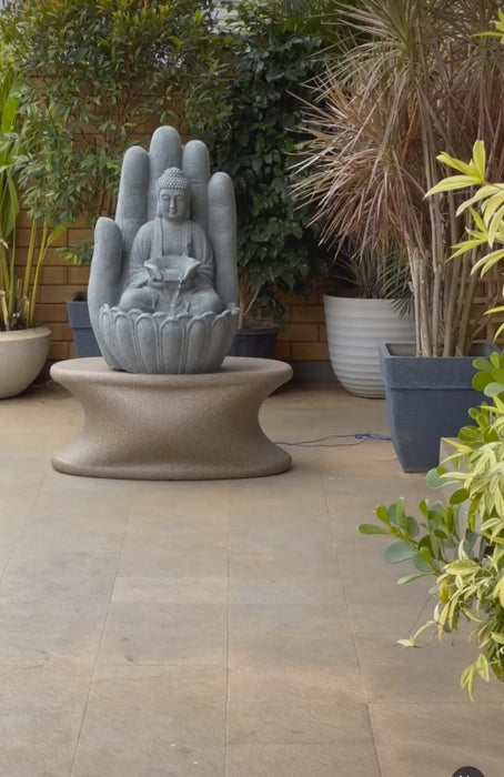 Wonderland Big Bulk Hand Shaped Buddha Meditating Statue Fountain