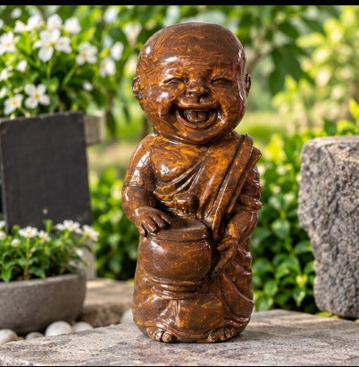 Handcrafted 13-Inch Decorative Smiling Monk- Single Pc in Different Design