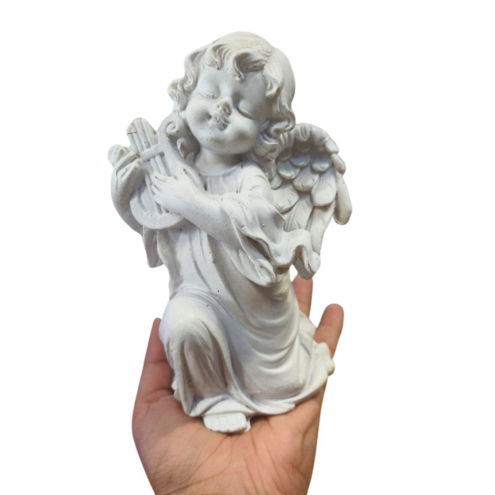 Wonderland Beautiful White Angel Set (2 Pieces) – Showpiece For Home Decoration, Living Room, Garden, and Gifting