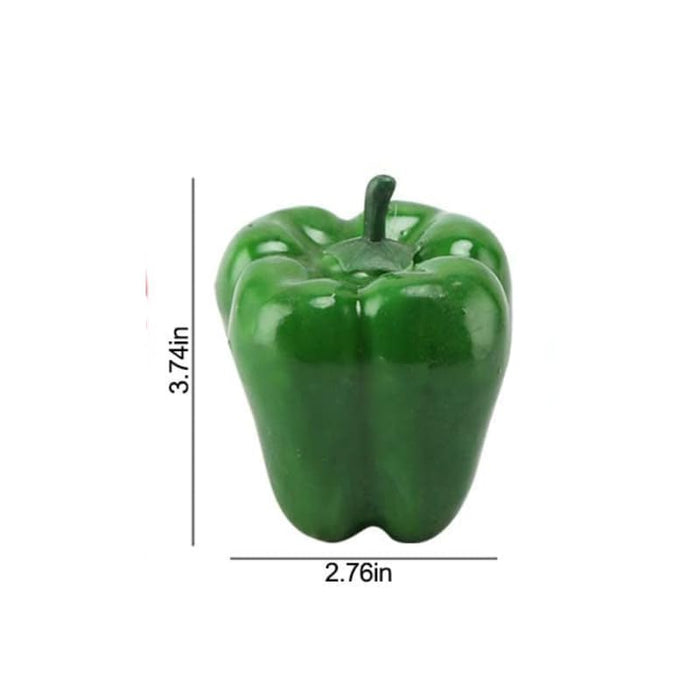 6-Piece Realistic Artificial Green Bell Peppers/ Capsicum – Faux Vegetable Props for Home Decor, Kitchen Display, and Photography