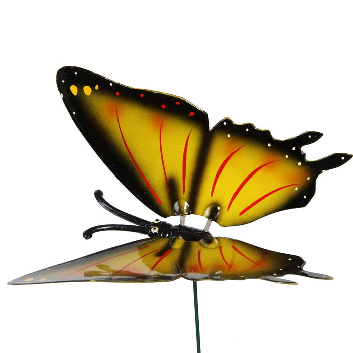Set of 2 Big Butterfly in Pink and Yellow Garden Stick/Stake