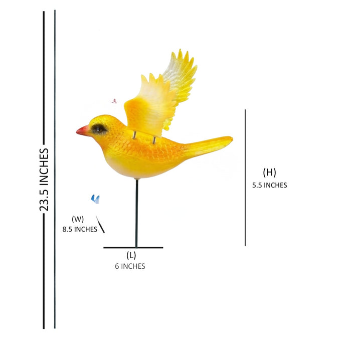 Vibrant Wing-Flapping Garden Bird Stakes - Set of 4